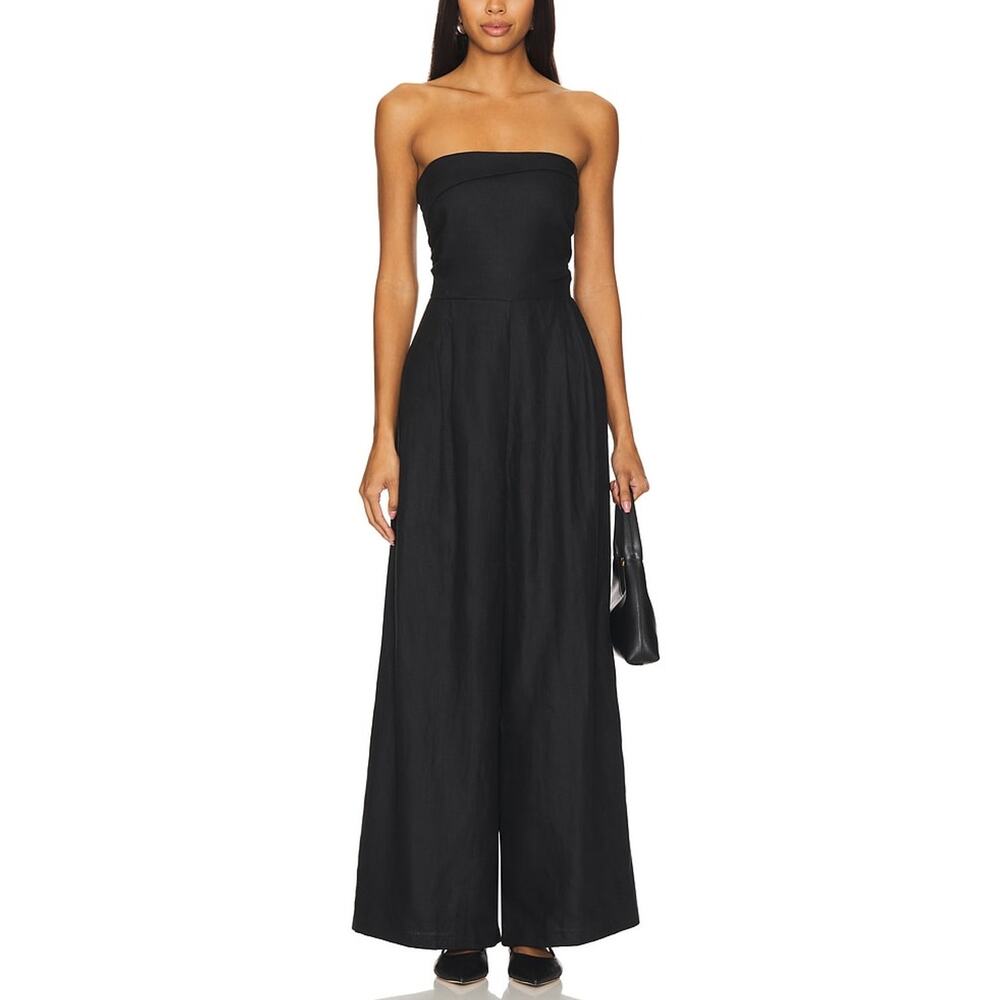 Faithfull The Brand Sleek Black Kaia Jumpsuit Size S
